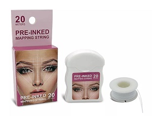 2 Pack Eyebrow Mapping String,pre-inked Black White Eyebrow Thread For  Microblading, Measuring Tool For Marking Symmetrical Eyebrows